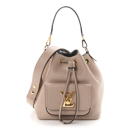 Louis Vuitton Calfskin Lockme Bucket MM Greige 1 of 9