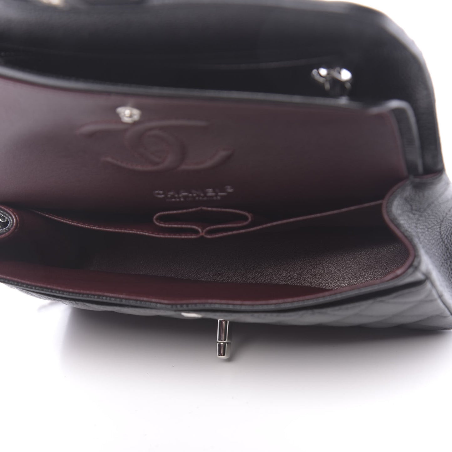 Caviar Quilted Small Double Flap Black