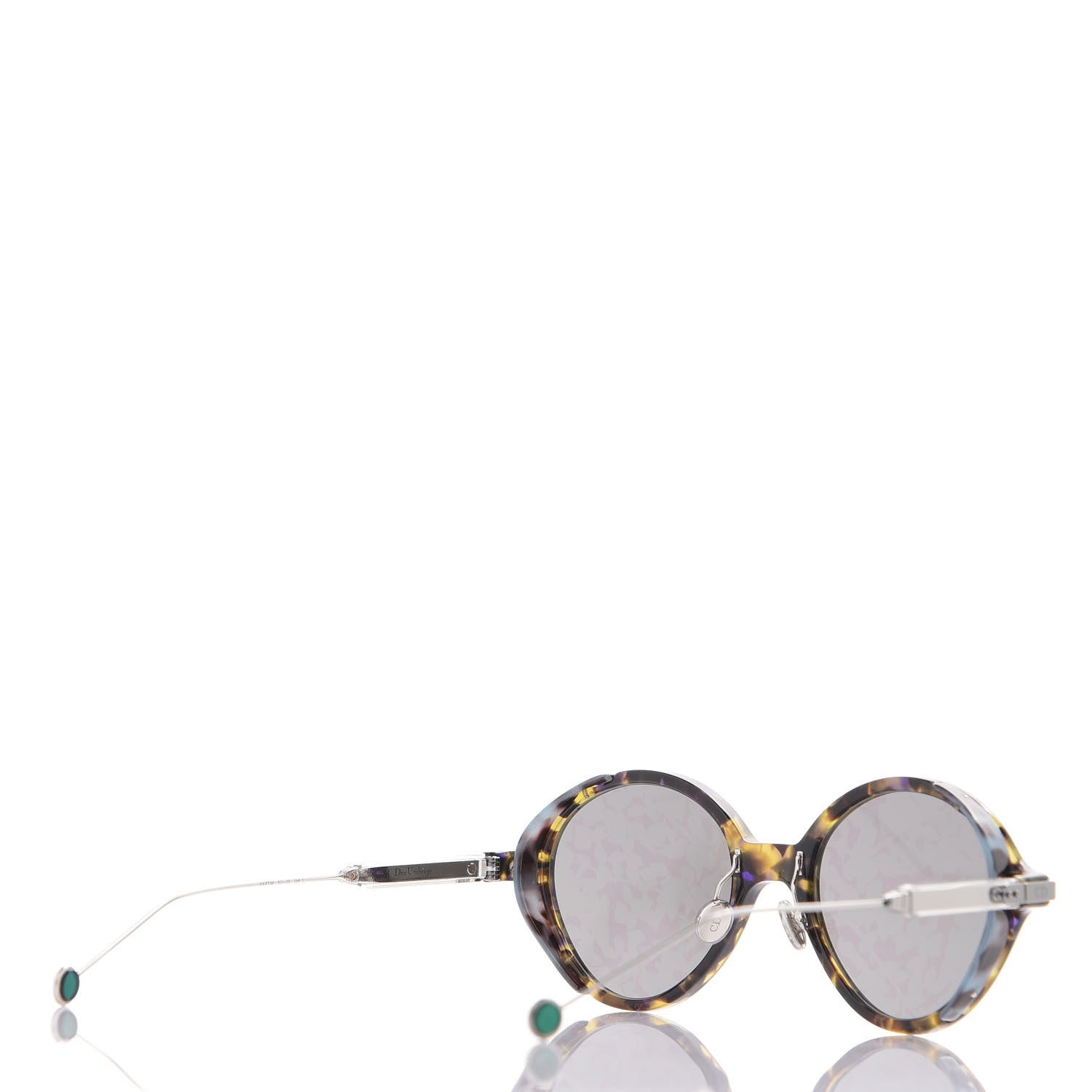 Christian Dior Acetate Leaf Print Umbrage Round Sunglasses Green Foliage 4 of 8
