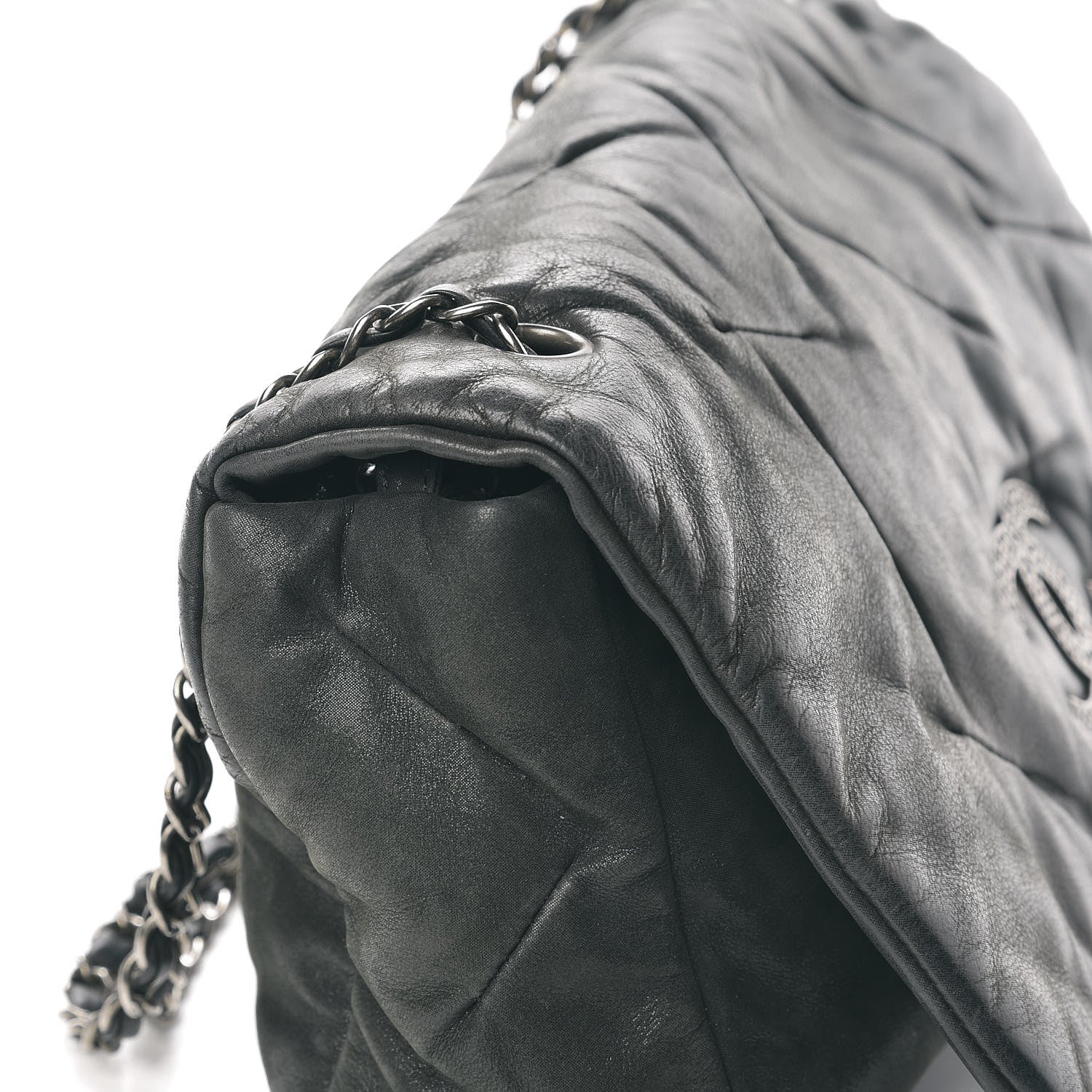 Chanel Iridescent Calfskin Glint Flap Grey 10 of 10