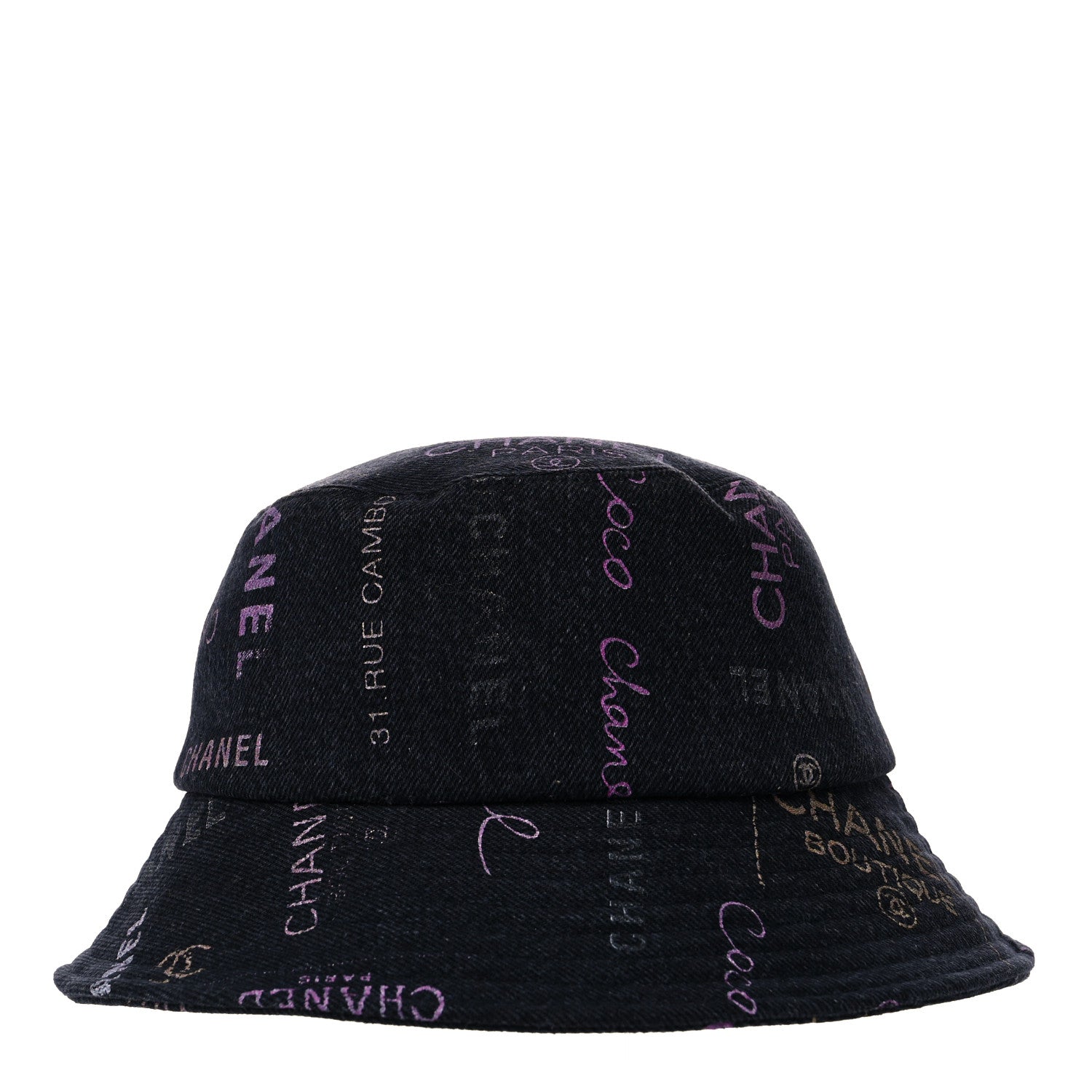 Chanel Denim Mood Cloche Bucket Hat S Black 1 of 6