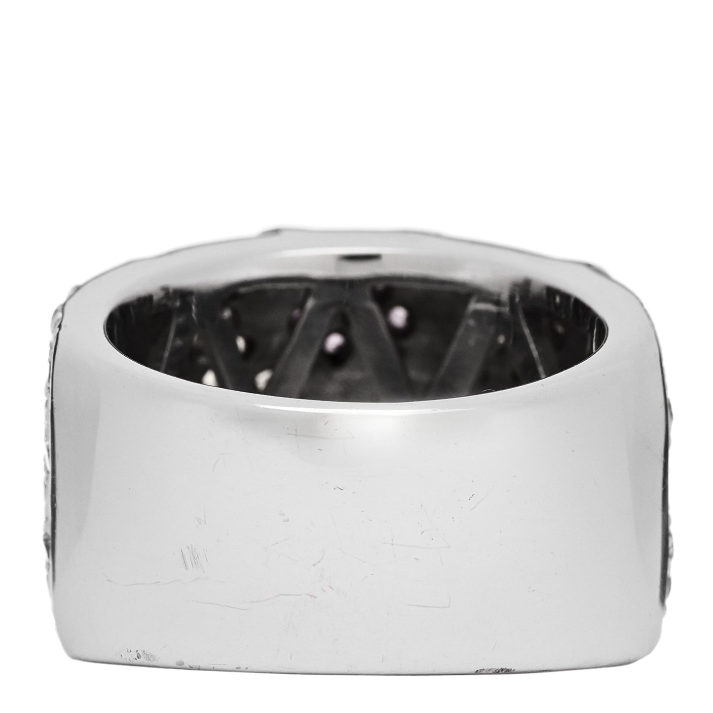 18K White Gold Diamond .85ctw Pink Yellow Sapphire Floral Ring 53 6.25