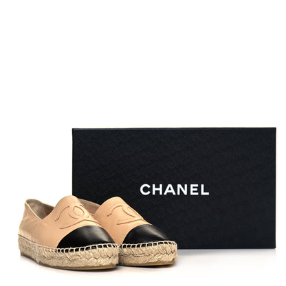 Chanel Lambskin CC Espadrilles 36 Beige Black 11 of 11