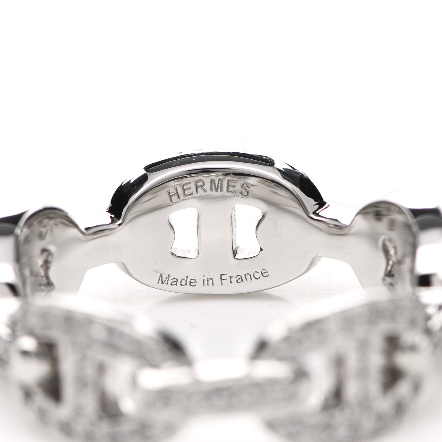 18K White Gold Diamond Chaine d'Ancre Ring 52 6