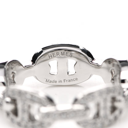 Hermes 18K White Gold Diamond Chaine d'Ancre Ring 52 6 4 of 5