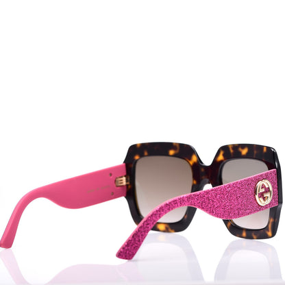 Gucci Square Frame GG0102S Sunglasses Glitter Pink 4 of 9