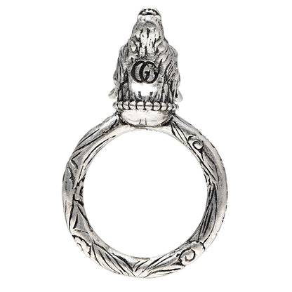Gucci Sterling Silver Anger Forest Wolf Head Ring 57 8 5 of 6