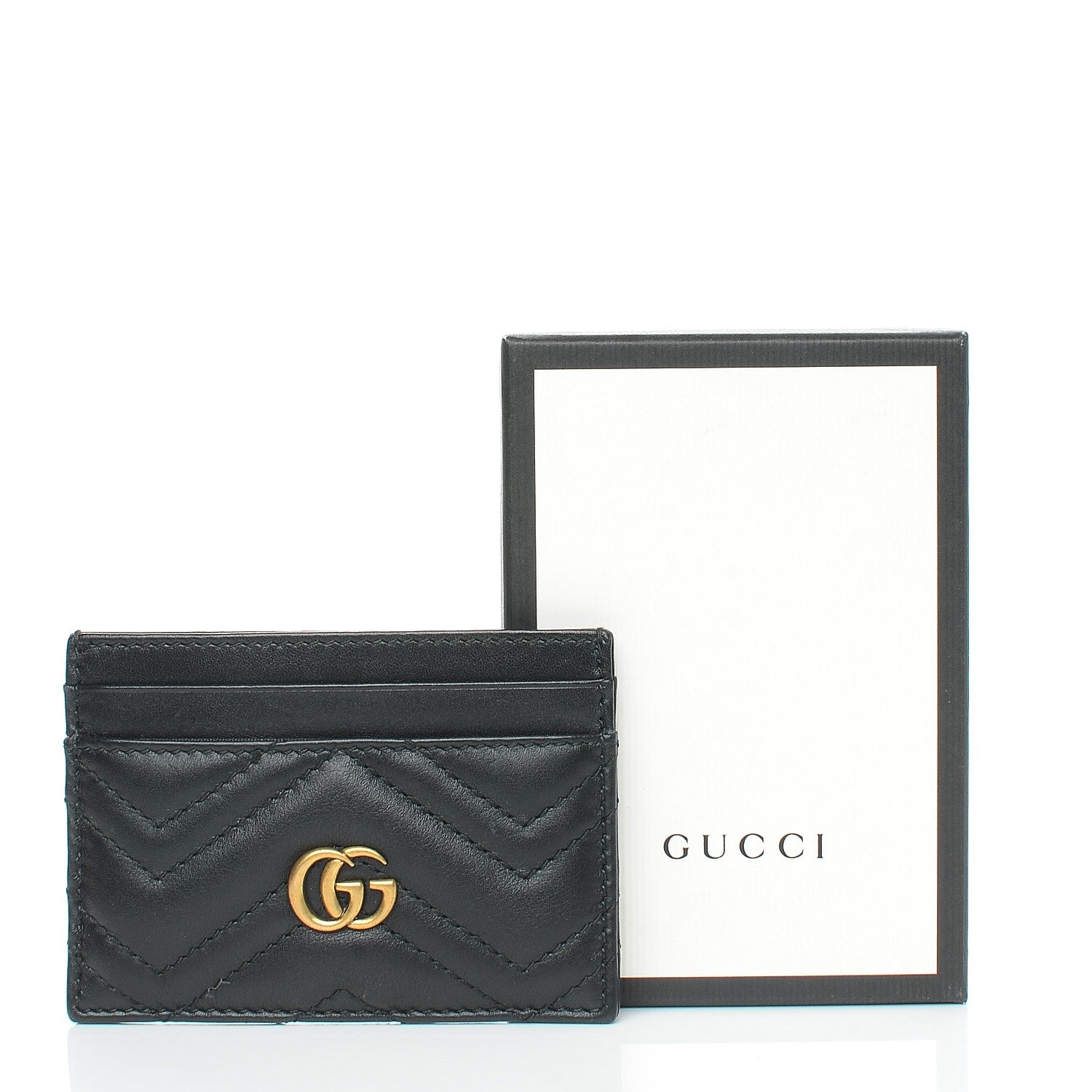 Gucci Calfskin Matelasse GG Marmont Card Holder Black 7 of 7