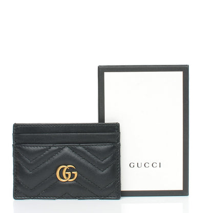 Gucci Calfskin Matelasse GG Marmont Card Holder Black 7 of 7