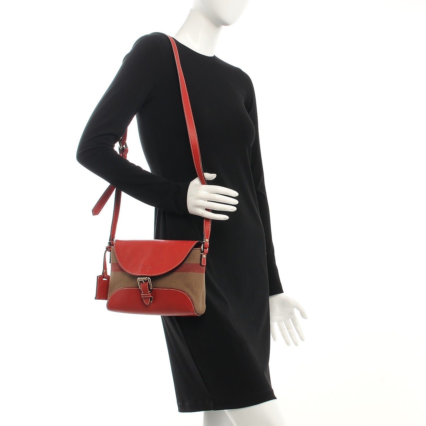 Canvas House Check Small Henham Crossbody Red