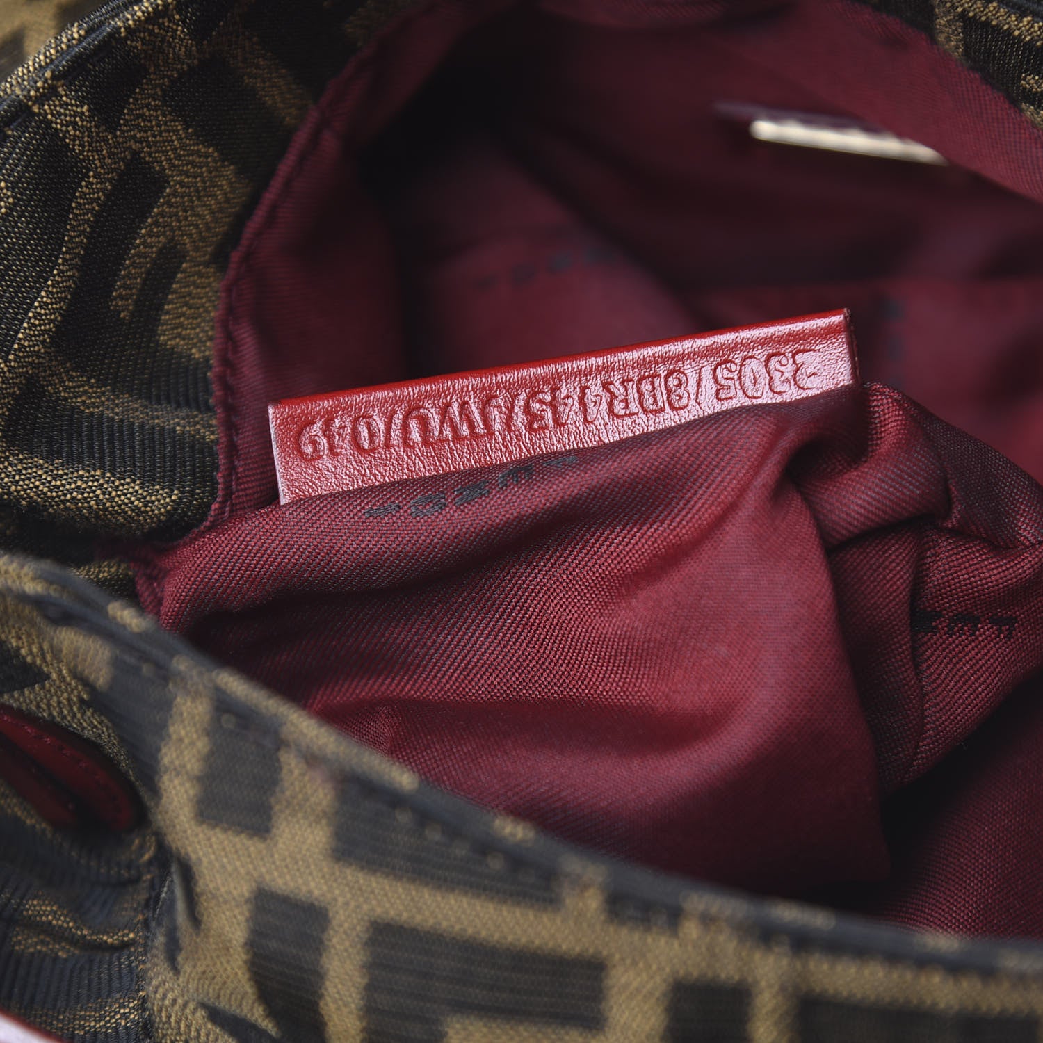 Fendi Zucca Cuoio Lucido Small Chef Shoulder Bag Tobacco Rosso Scuro 8 of 12