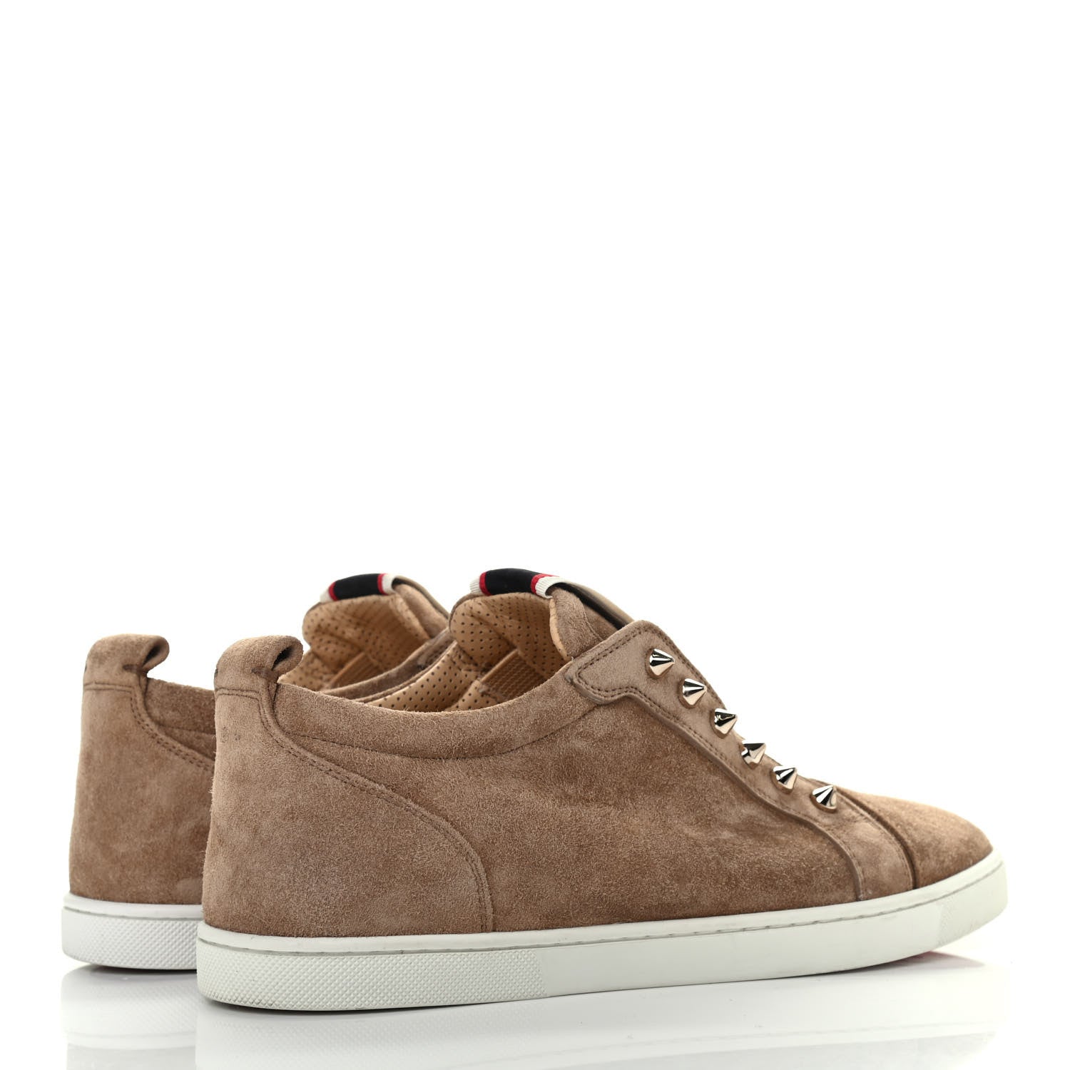 Christian Louboutin Veau Velours Spikes Mens Slip On Flat 41 Dark Beige 3 of 4