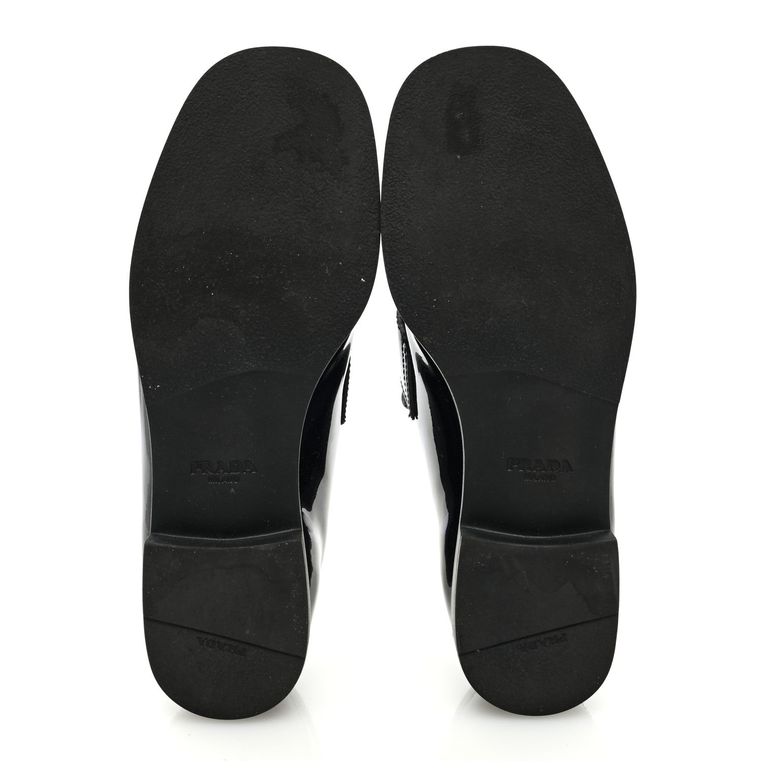 Prada Vernice Triangle Womens Loafers 37 Black 5 of 8