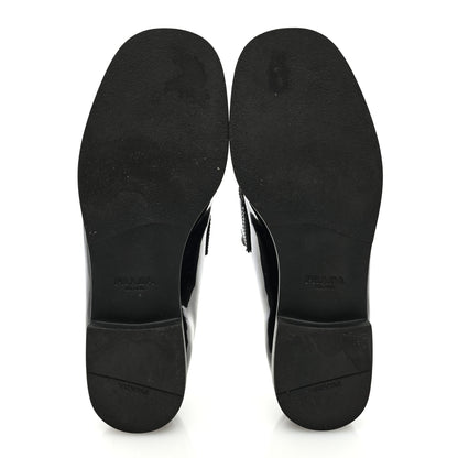 Prada Vernice Triangle Womens Loafers 37 Black 5 of 8