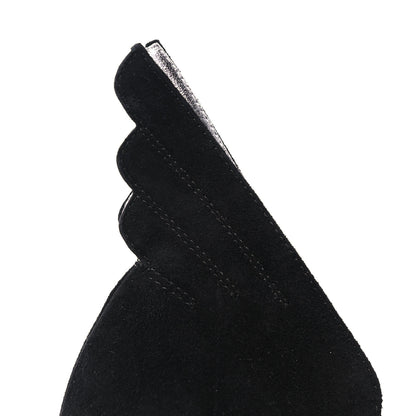 Hermes Suede Goatskin Victoire 90 Pumps 35 Black 12 of 13