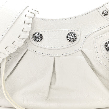 Balenciaga Agneau Arena Crystal Le Cagole Shoulder Bag XS Optic White 9 of 11