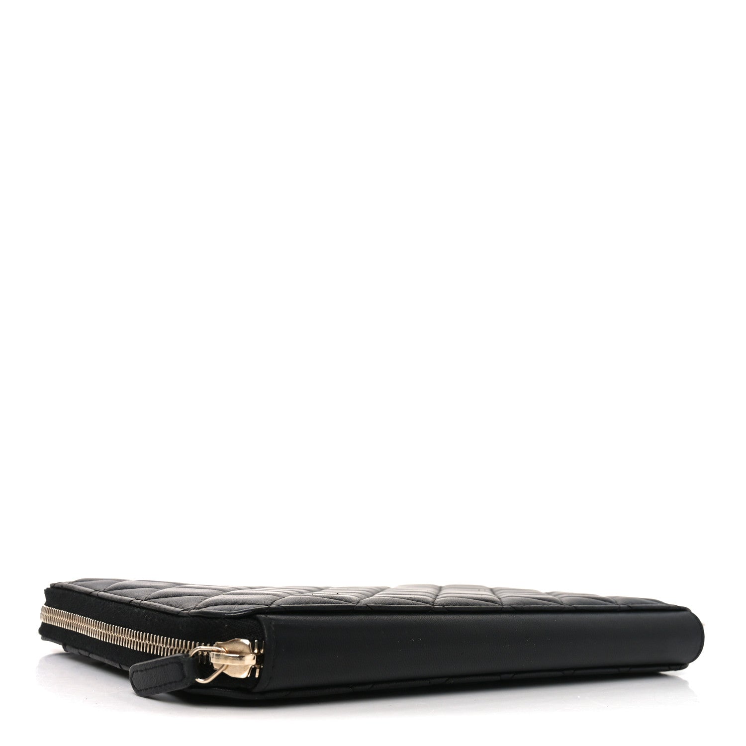 Chanel Lambskin Quilted Large Zip Around Organizer Wallet Black 4 of 9