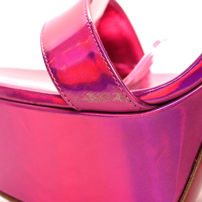 Christian Louboutin Patent Psychic Loubi Queen Alta 150 Platform Sandals 37 Fuxia 10 of 11