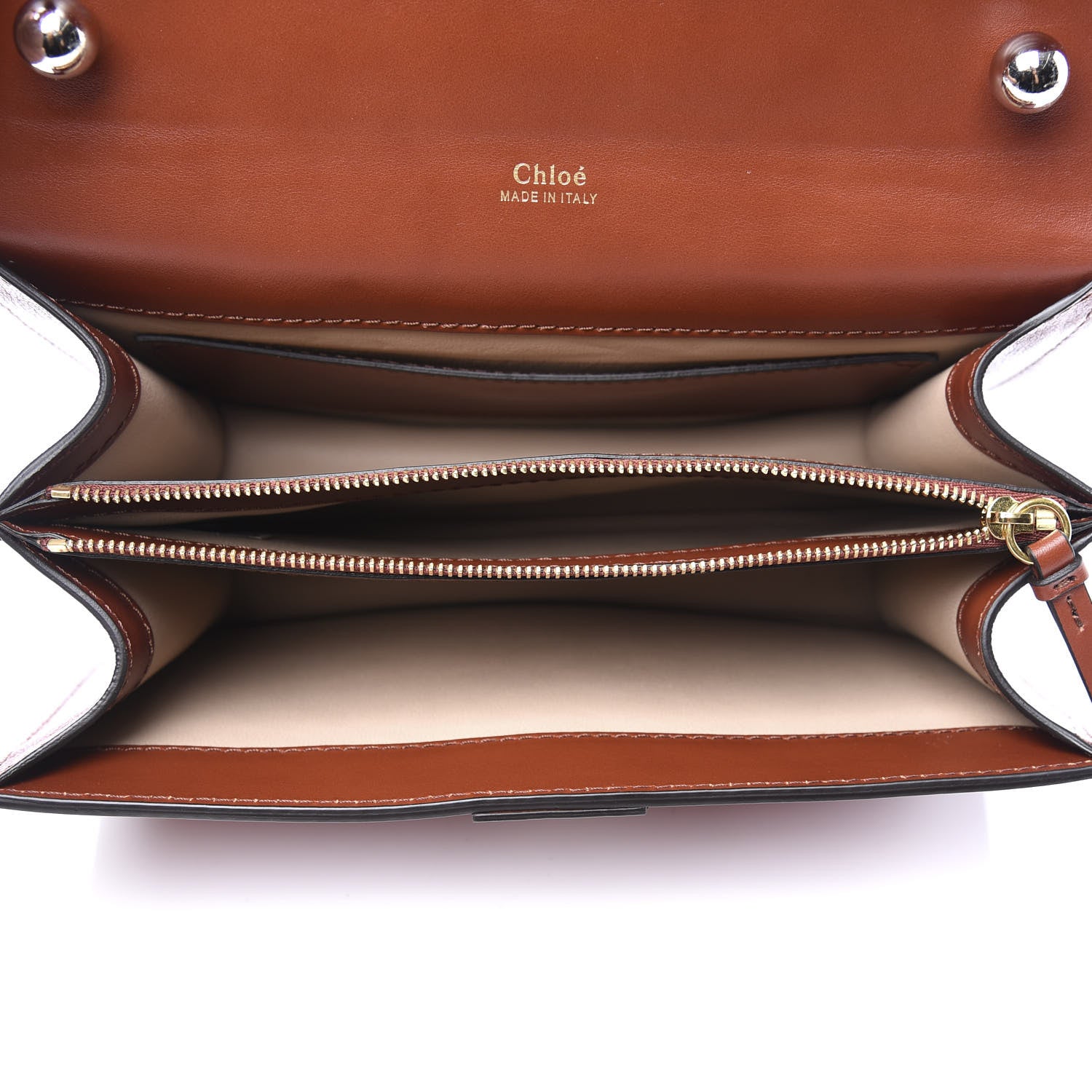 Chloe Shiny Goatskin Calfskin Aby Chain Shoulder Bag Sepia Brown 4 of 10