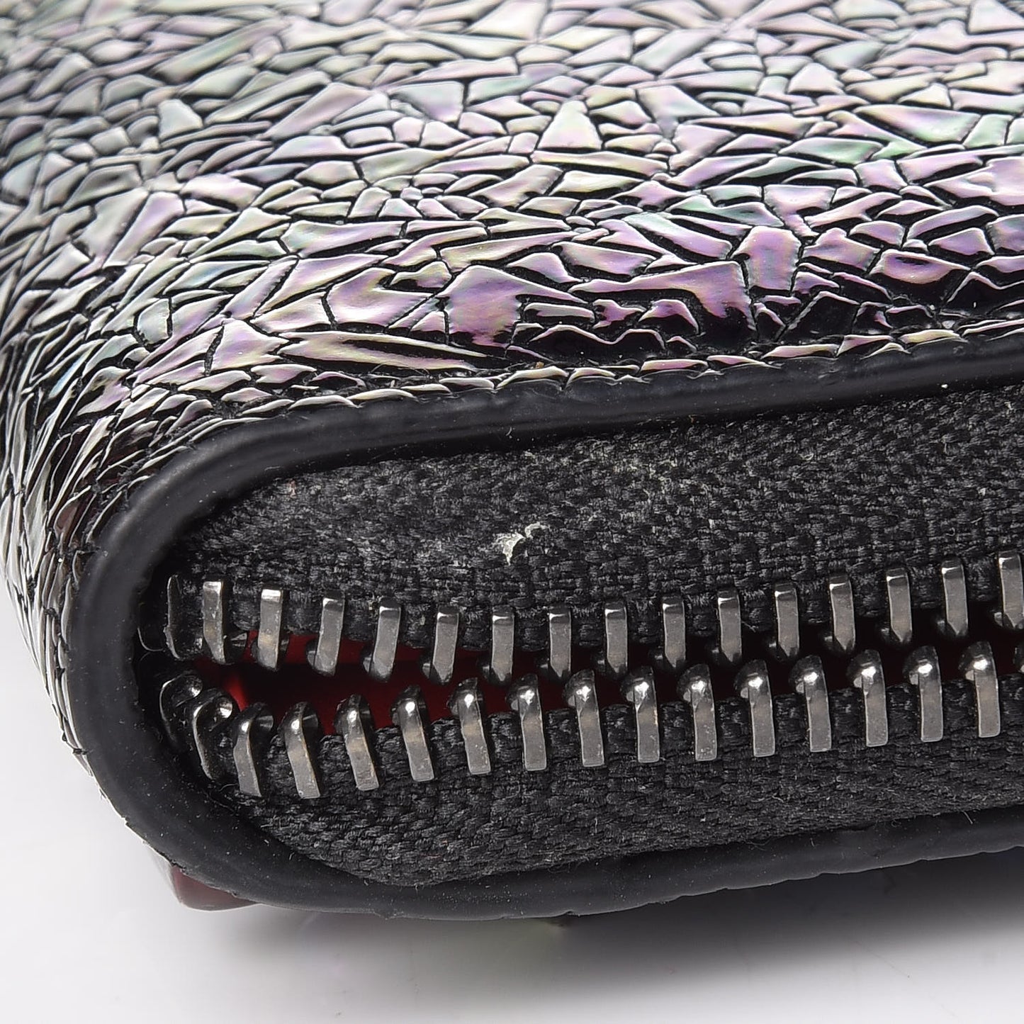 Metallic Patent Spikes Panettone Coin Purse Black Multicolor Metal