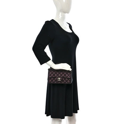 Chanel Iridescent Lambskin Quilted Mini Top Handle Rectangular Flap Burgundy 2 of 10