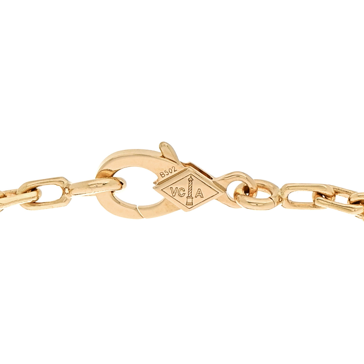 18K Yellow Gold 5 Motifs Guilloche Vintage Alhambra Bracelet