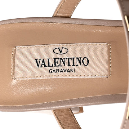 Valentino Garavani Calfskin Rockstud 60mm Caged Slide Sandals 38.5 Poudre 7 of 8