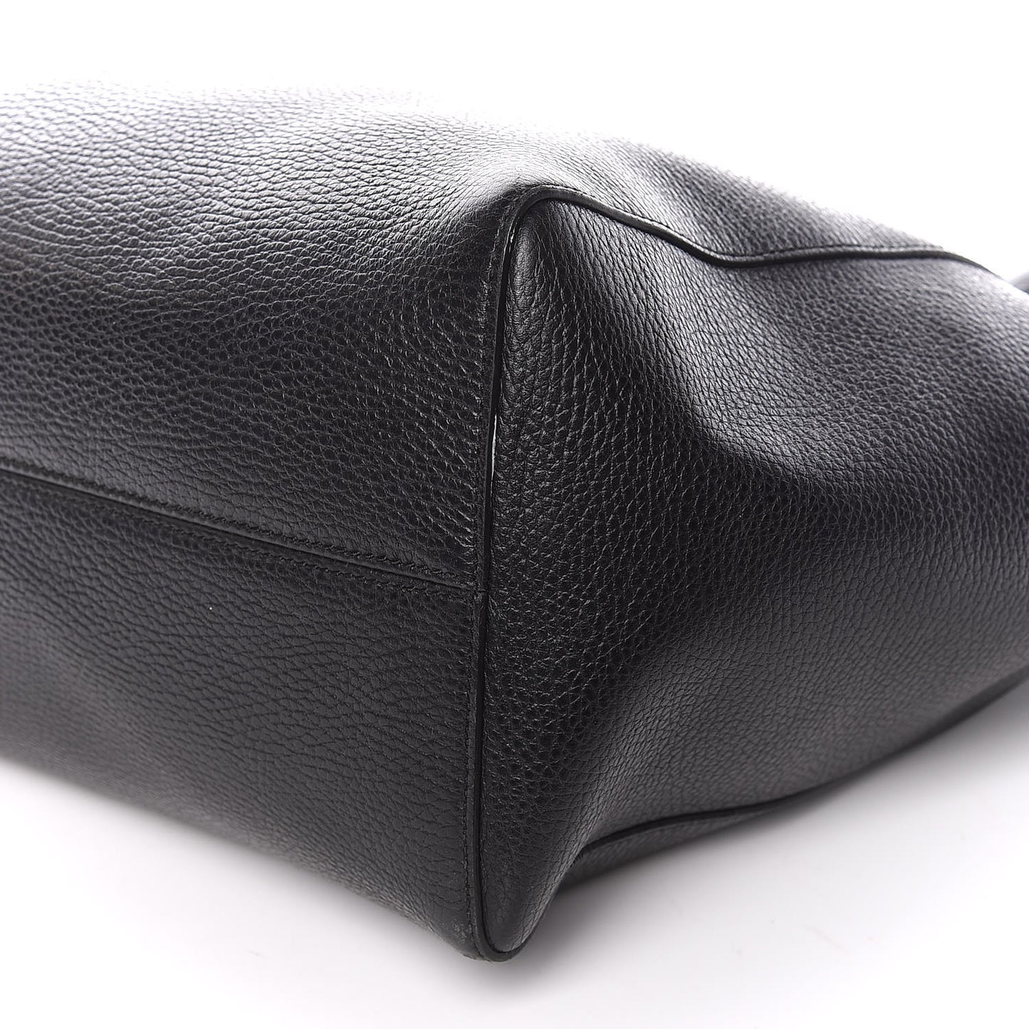 Pebbled Calfskin Medium Swing Tote Black