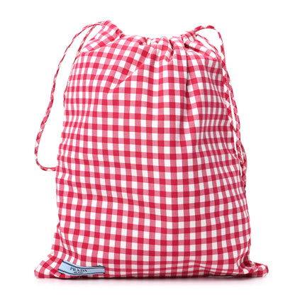 Prada Tessuto Nylon Vichy Gingham Pouch Rosso 1 of 9