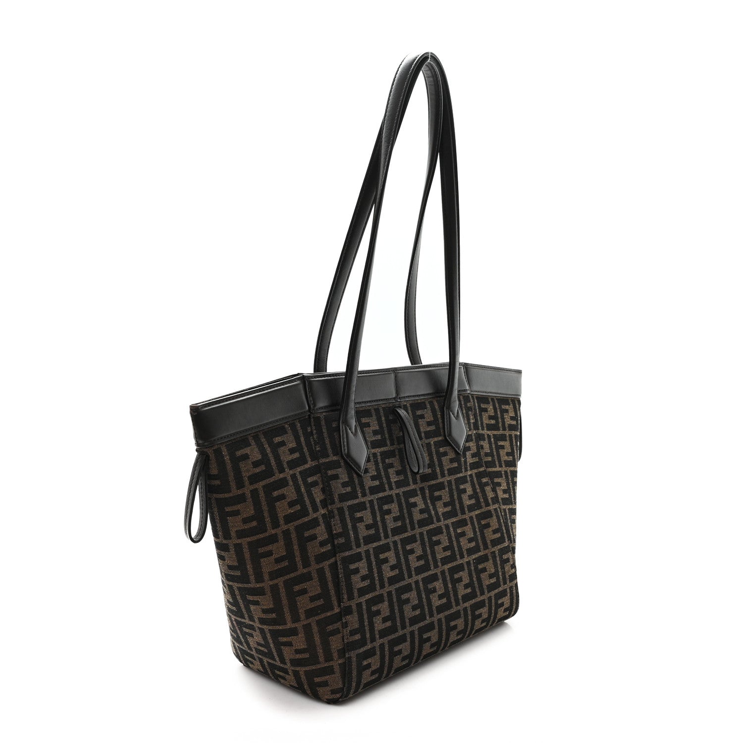 Fendi Fabric Jacquard Vitello Grace FF 1974 Medium Fendi Origami Tobacco Moro Ebano 2 of 12