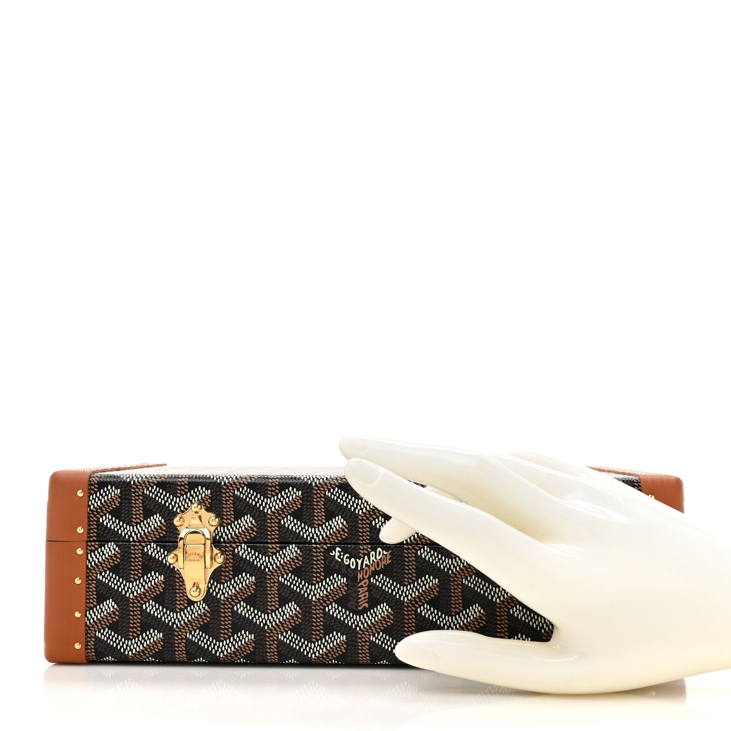 Goyardine Vendome Jewelry Case Black Gold