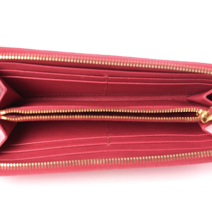 Prada Saffiano Zip Around Wallet Peonia 5 of 19