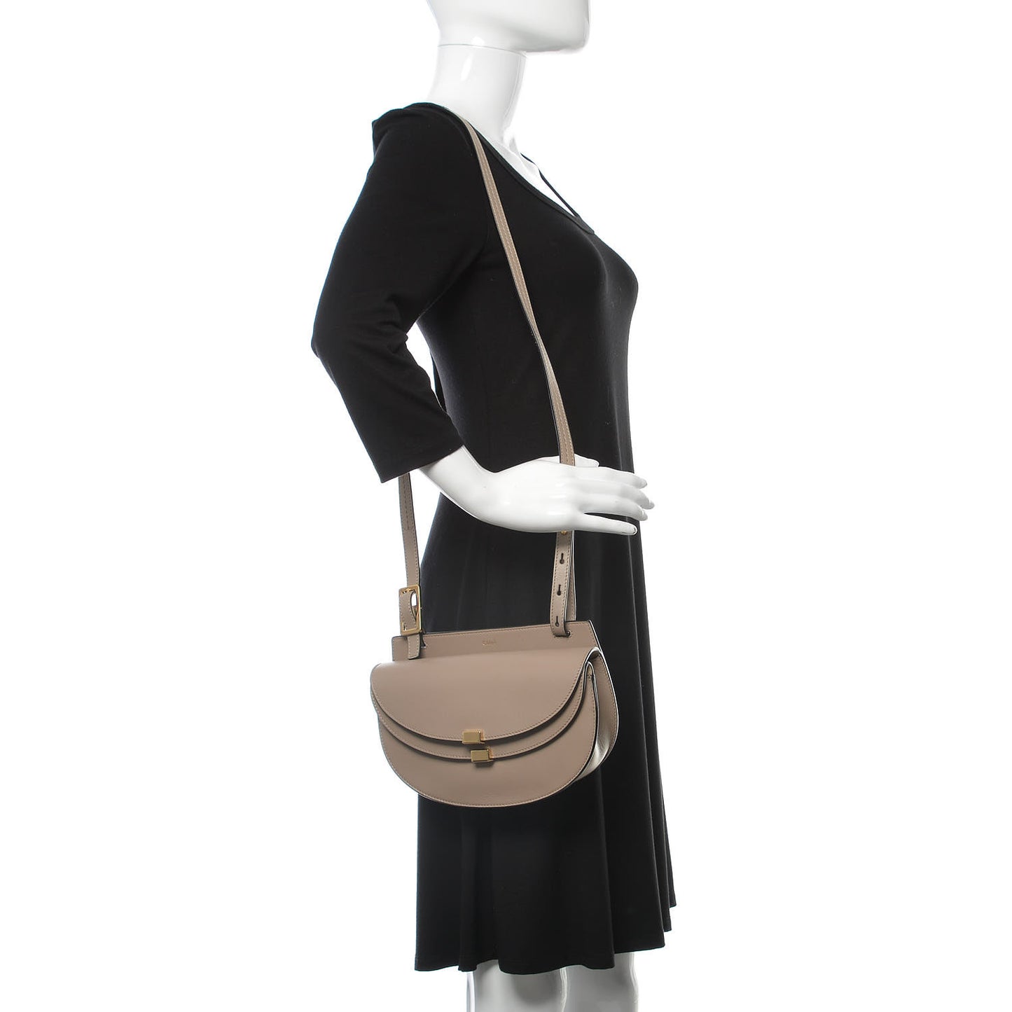 Calfskin Mini Georgia Crossbody Bag Motty Grey