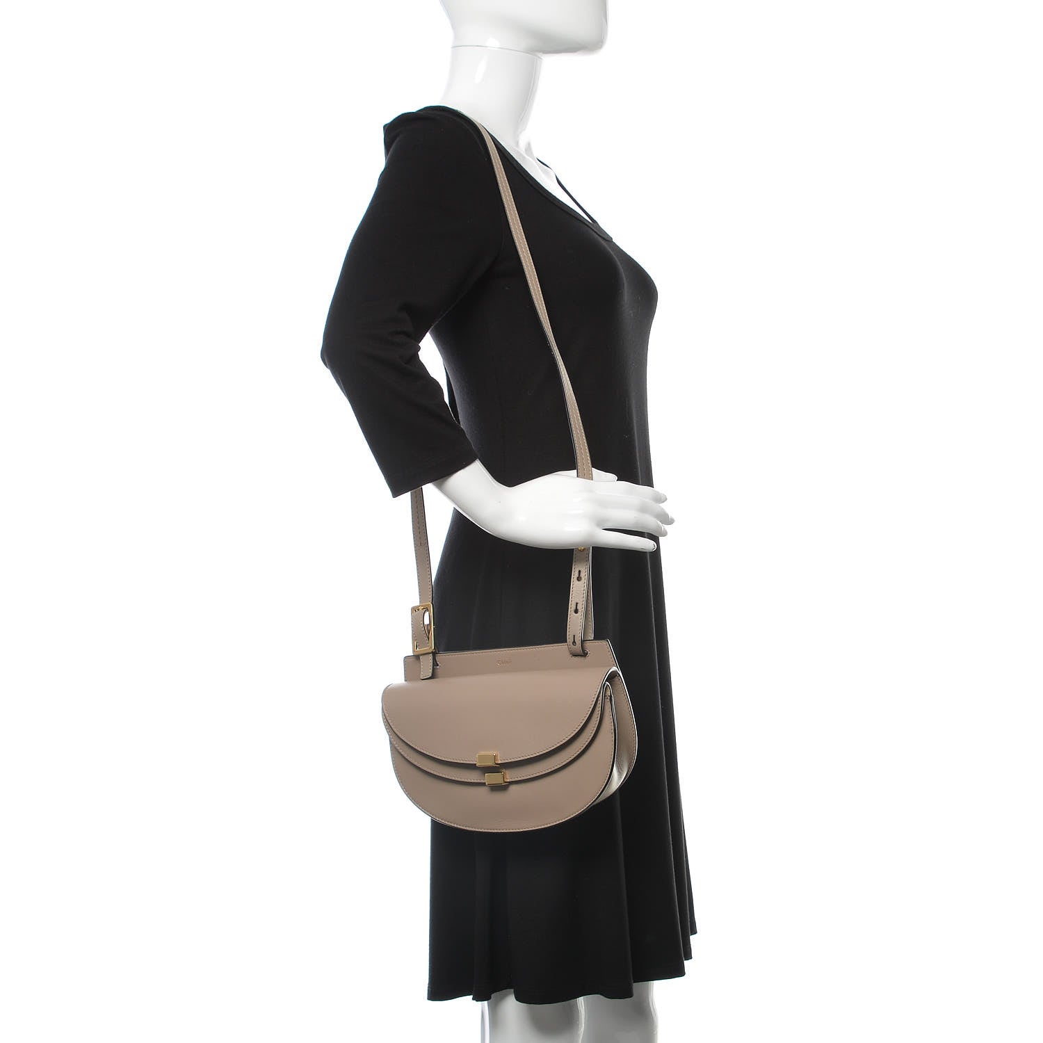 Chloe Calfskin Mini Georgia Crossbody Bag Motty Grey 2 of 9