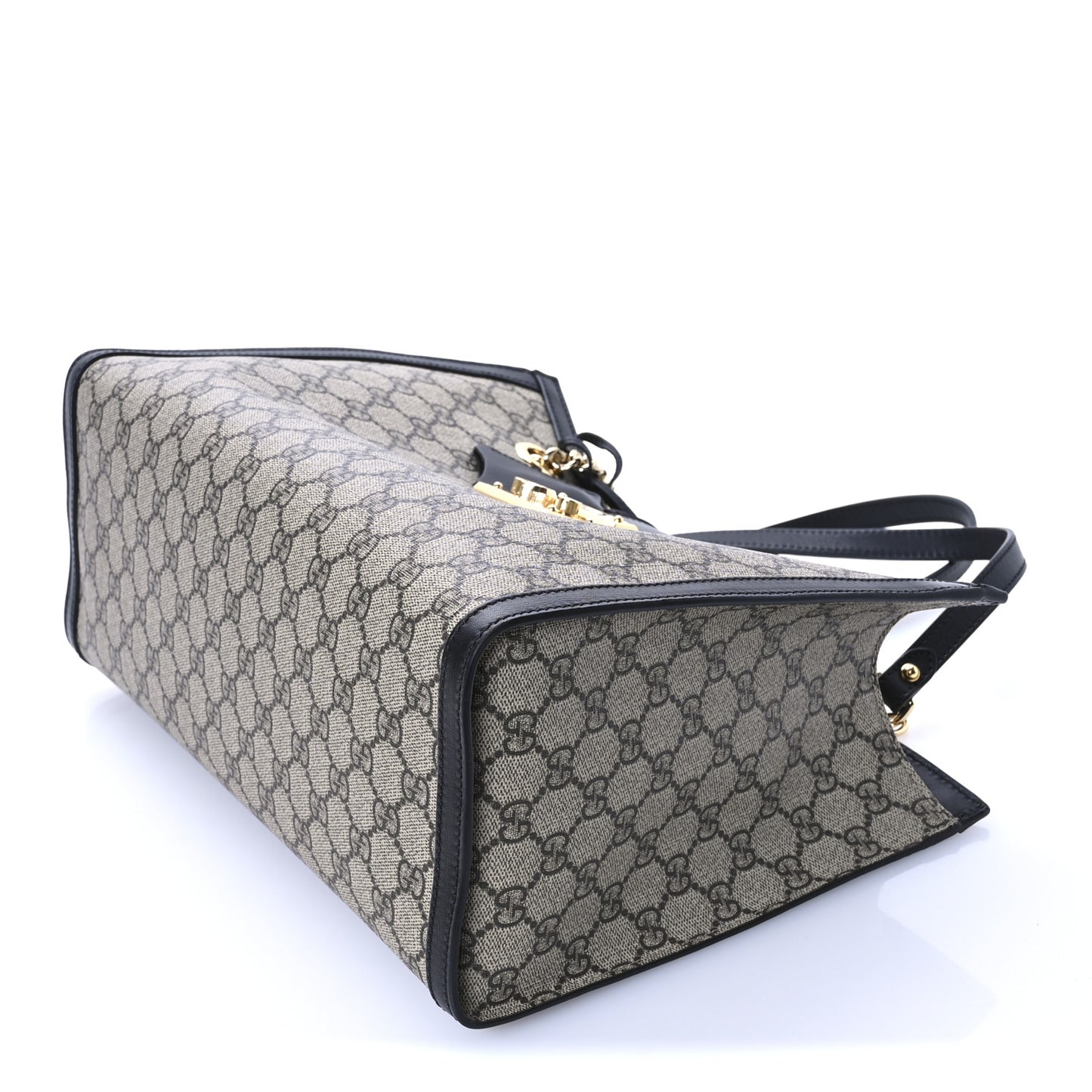 GG Supreme Monogram Medium Padlock Tote Black