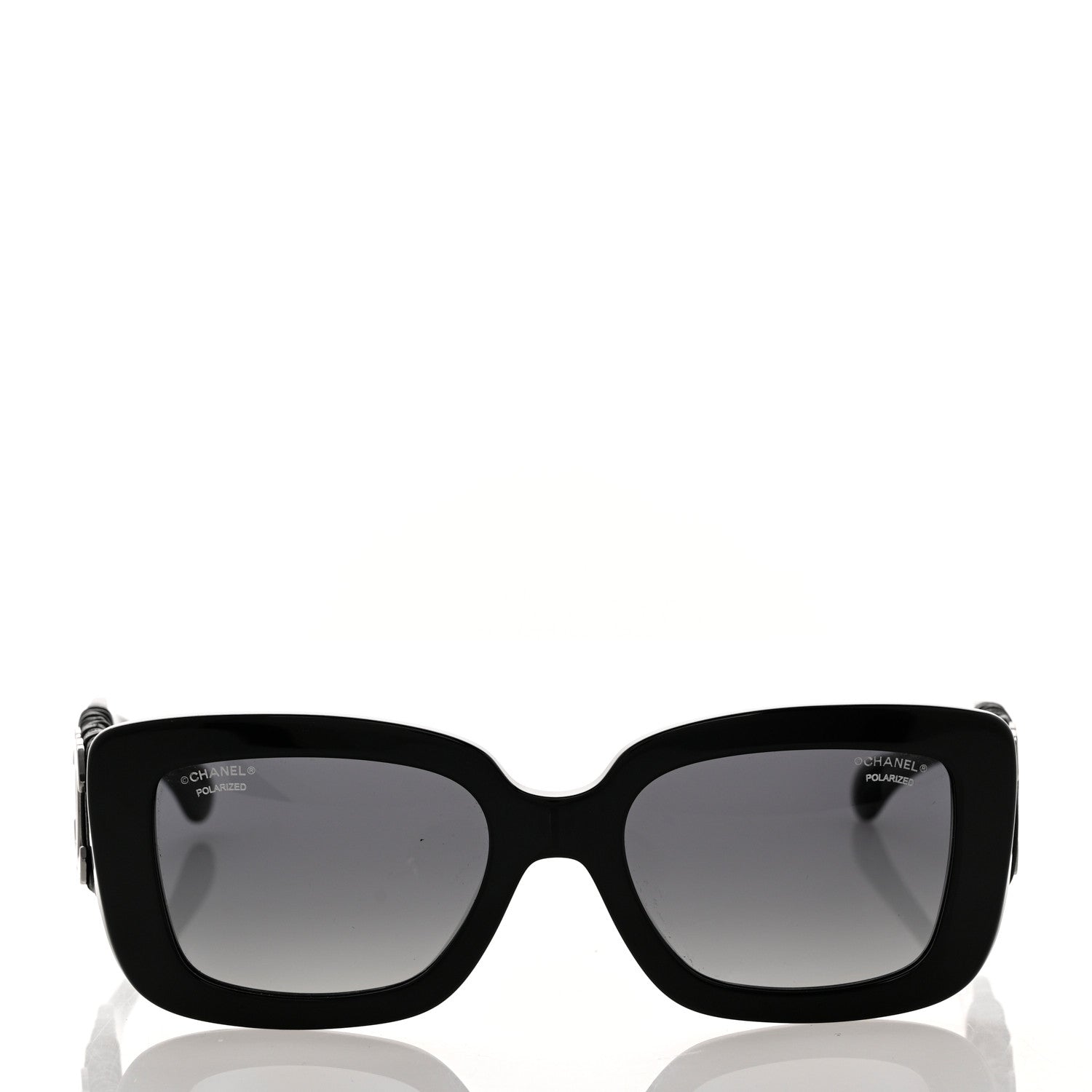 Chanel Acetate Calfskin Polarized Square Sunglasses 5473-Q-A Black 2 of 8