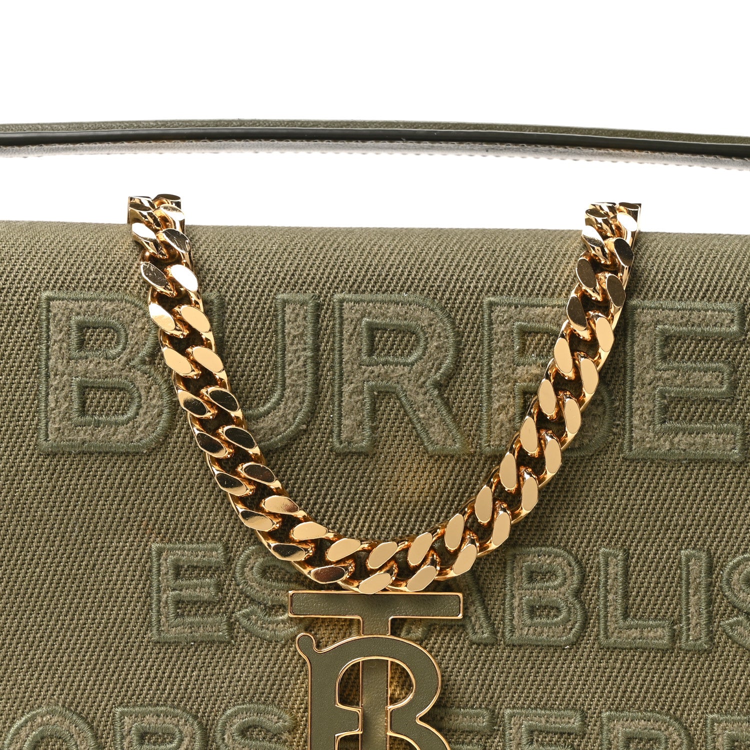 Burberry Canvas Horseferry Print Small Lola Bag Dark Fern Green 8 of 11