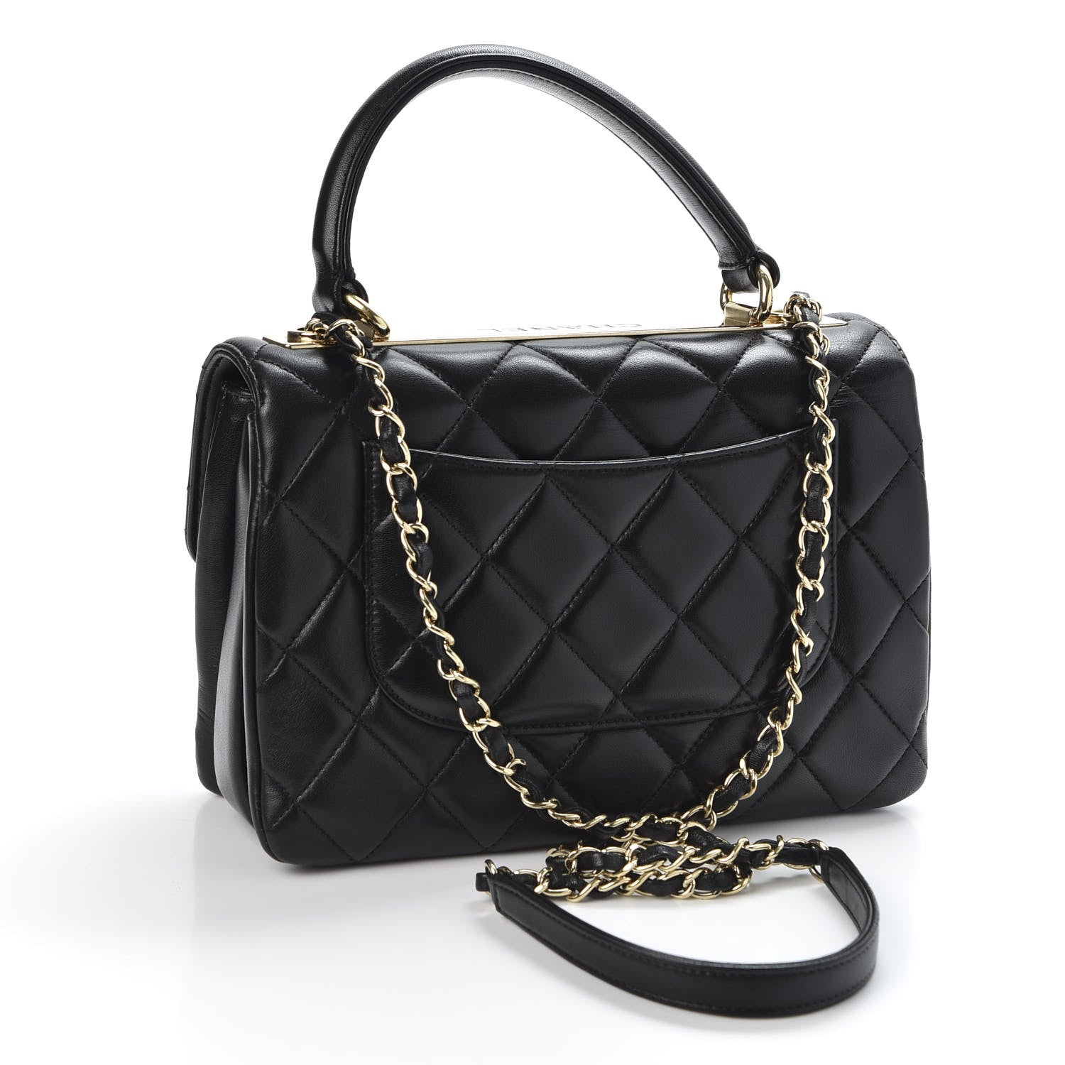 Chanel Lambskin Quilted Small Trendy CC Dual Handle Flap Bag Black 2 of 10