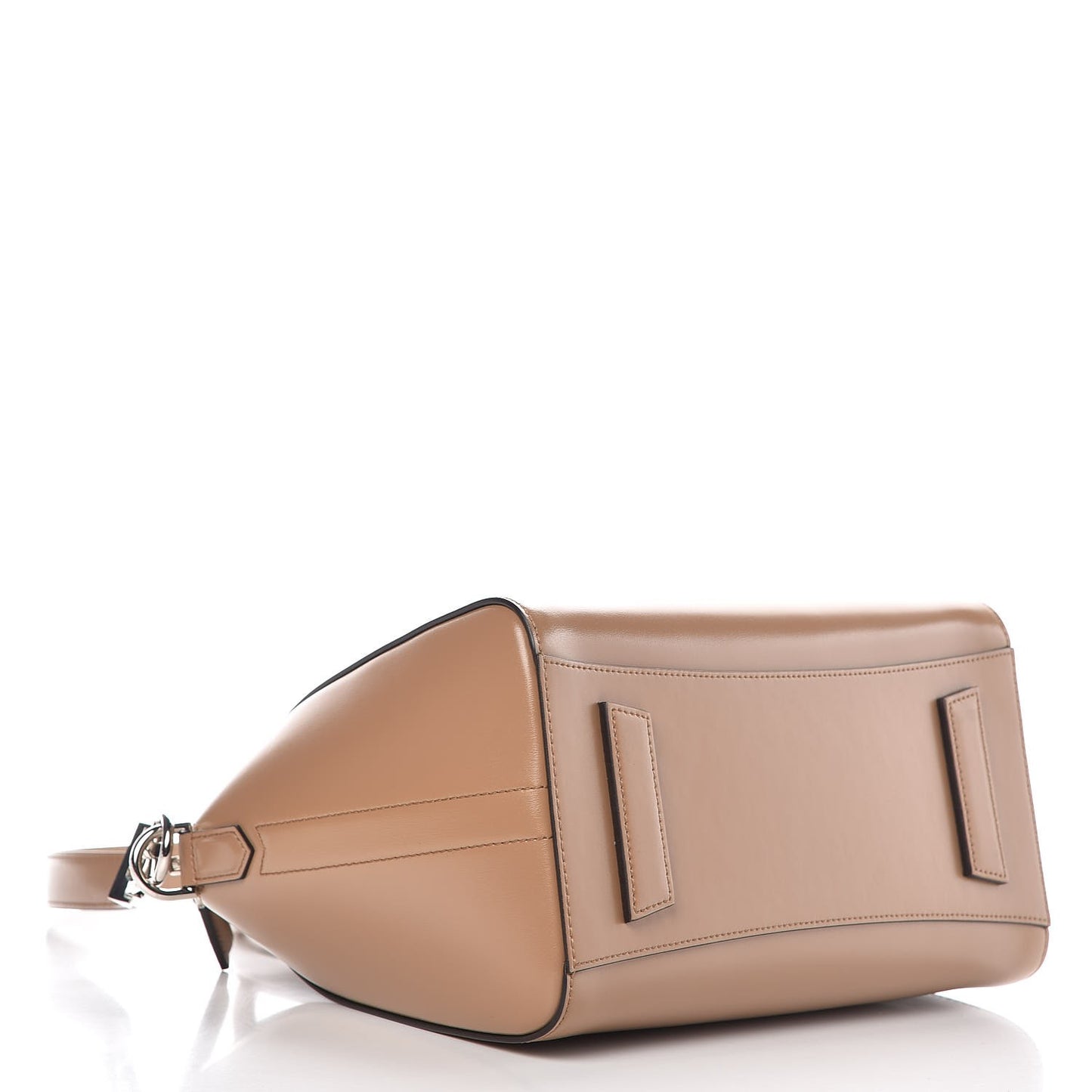 Shiny Lord Calfskin Small Antigona Dark Beige