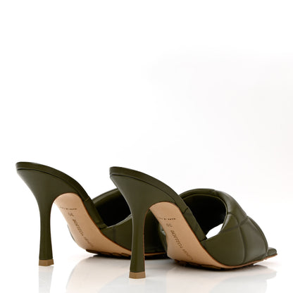 Bottega Veneta Nappa Quilted Rubber Lido Mule Sandals 39 Khaki 4 of 9