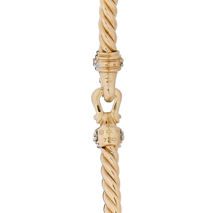 David Yurman 18K Yellow Gold Diamond 2.6mm Cable Collectibles Buckle Bracelet 3 of 3