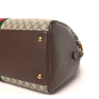 Gucci GG Supreme Monogram Textured Dollar Calfskin Web Large Savoy Bowling Bag Beige Ebony New Acero 9 of 9