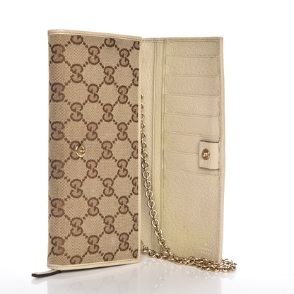 Gucci Monogram Metal Bar Chain Wallet Beige 6 of 8