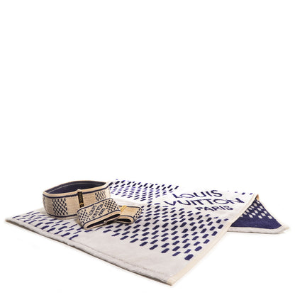 Louis Vuitton Damier Azur Headband Sweatband Towel Gym Set 1 of 11