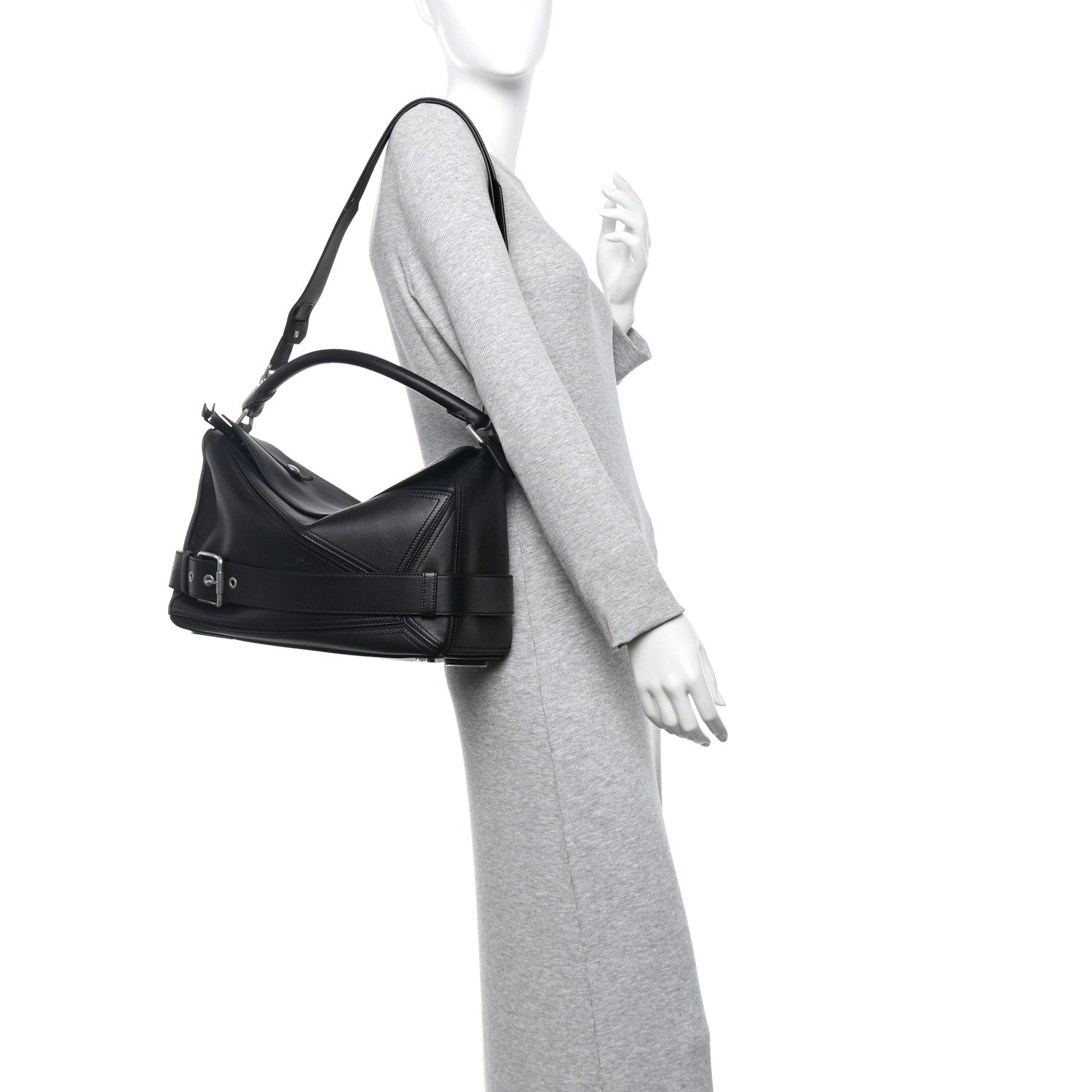 Loewe Shiny Calfskin Large Puzzle Biker Bag Black 2 of 10