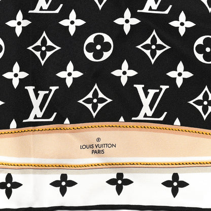 Louis Vuitton Silk Monogram Confidential Square Scarf Black 2 of 4