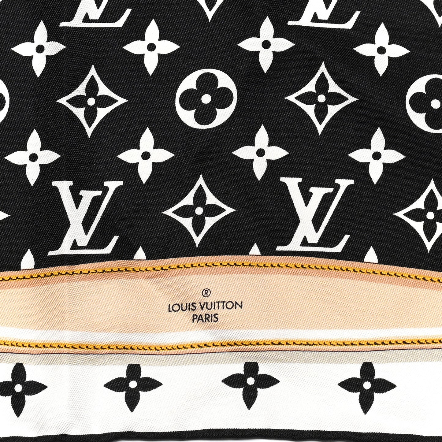 Silk Monogram Confidential Square Scarf Black