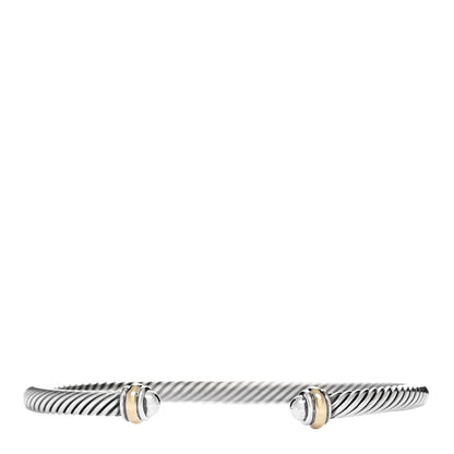 David Yurman Sterling Silver 18K Yellow Gold 4mm Cable Classics Bracelet 1 of 3