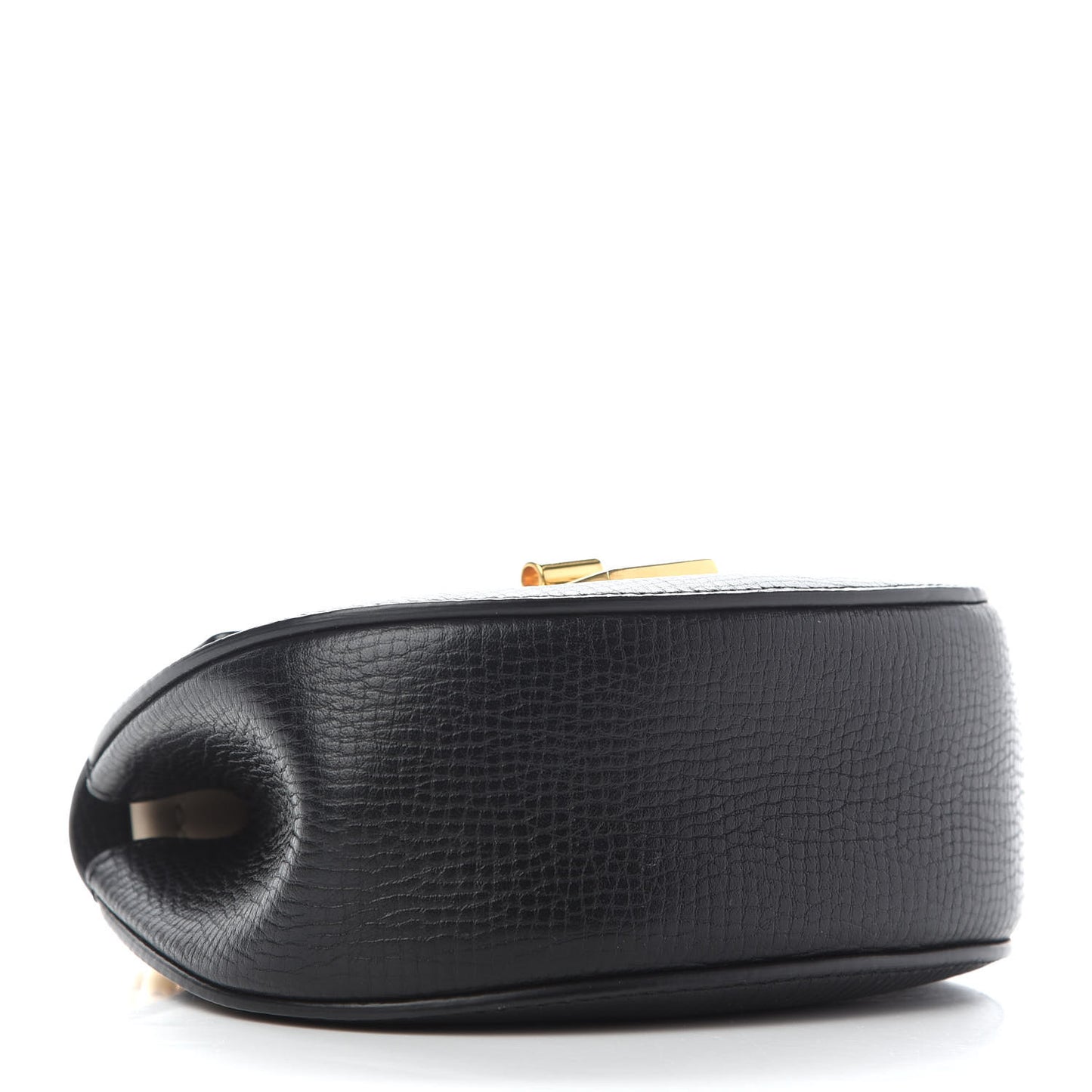 Textured Calfskin Lambskin Nano Drew Shoulder Bag Black