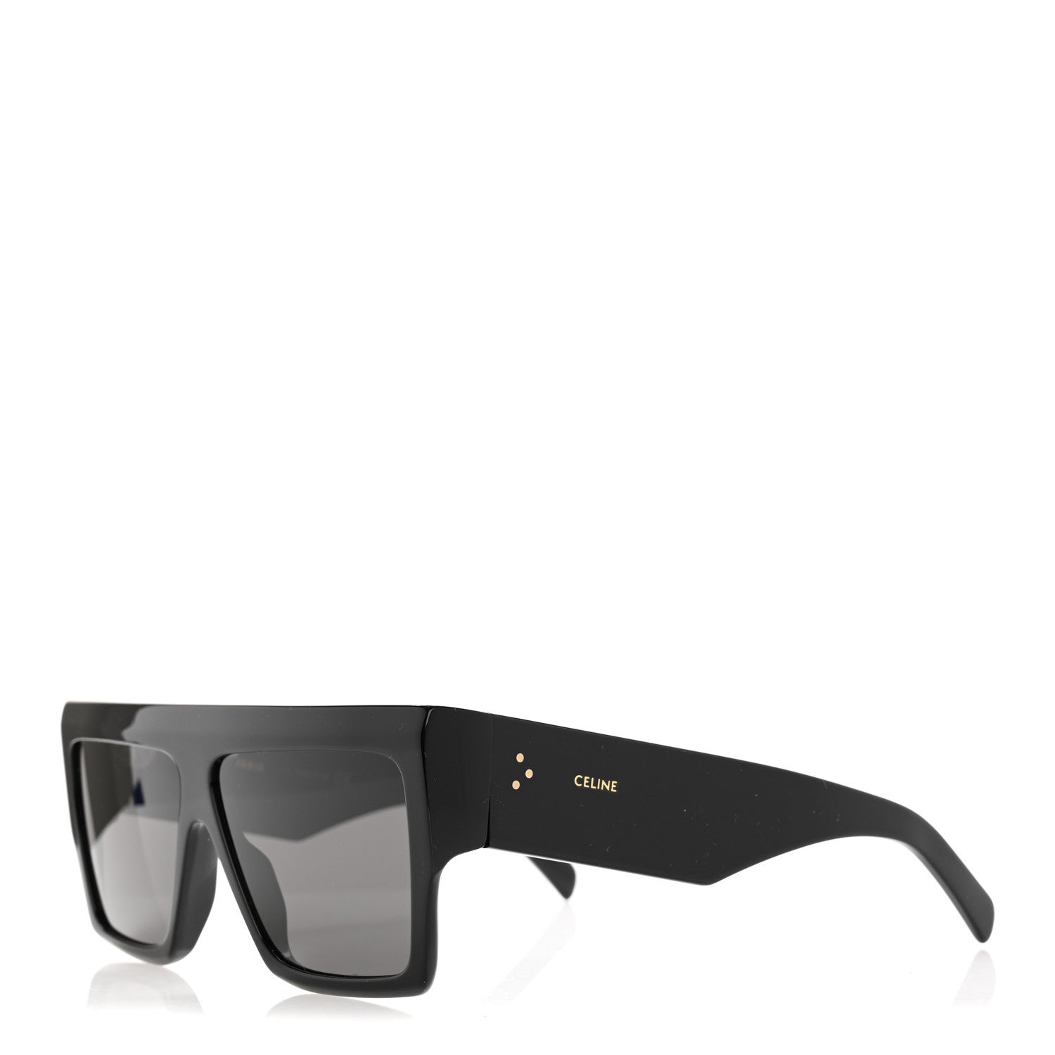 Celine Acetate Flat Top Rectangular Sunglasses CL400921 Black 3 of 8